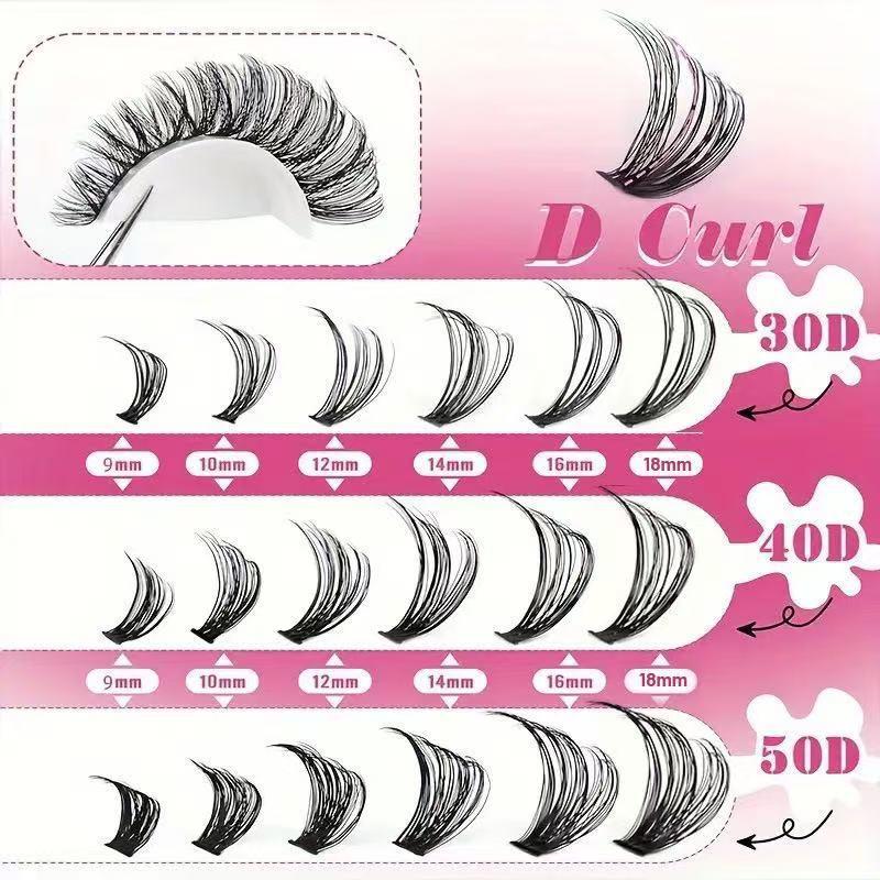 Eyelash Extension Volume Lashes - طقم رموش احترافية منحنية على شكل