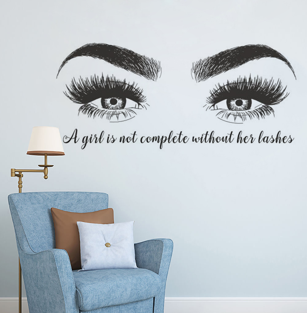 Eyelash Extension Quotes - الرموش الحاجبين الفينيل الجدار ملصق بيتي
