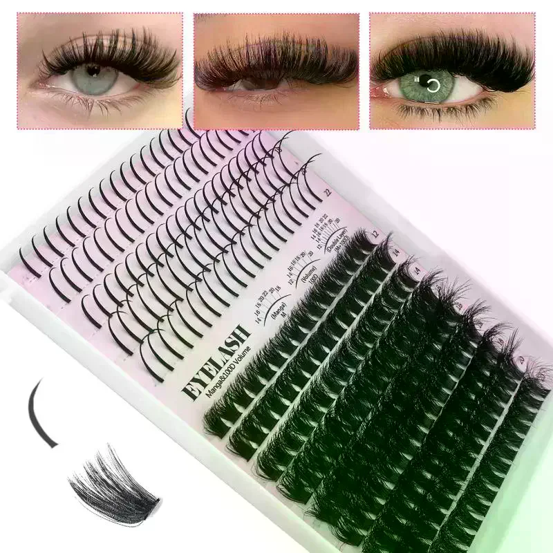 Eyelash Extension Volume Lashes - طقم رموش كثيفة، رموش فردية مدببة،