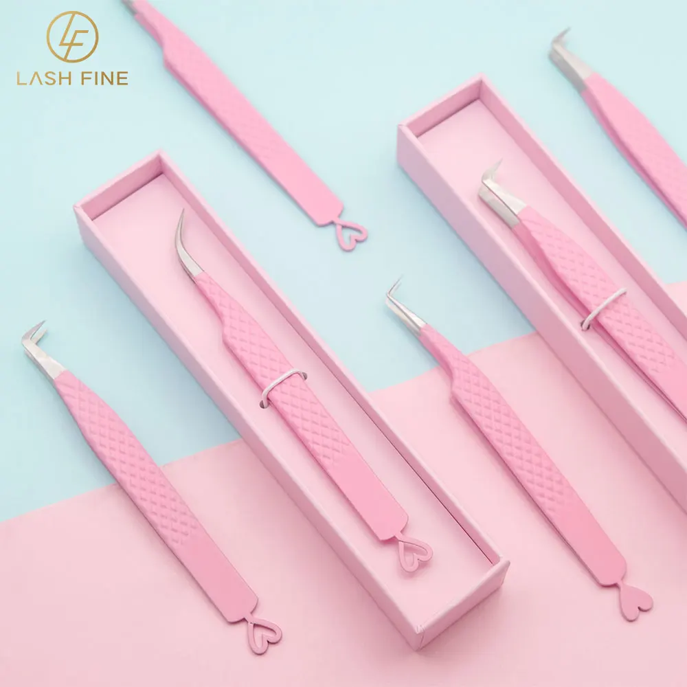 على شكل قلب رمش ملحقات الملقط  - مراجعة Lash Extension Tweezers وسعره