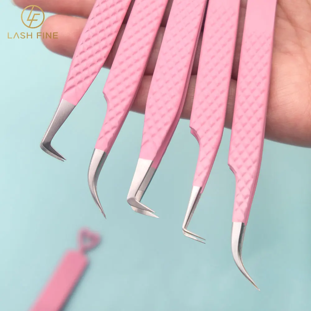 على شكل قلب رمش ملحقات الملقط  - مراجعة Lash Extension Tweezers وسعره