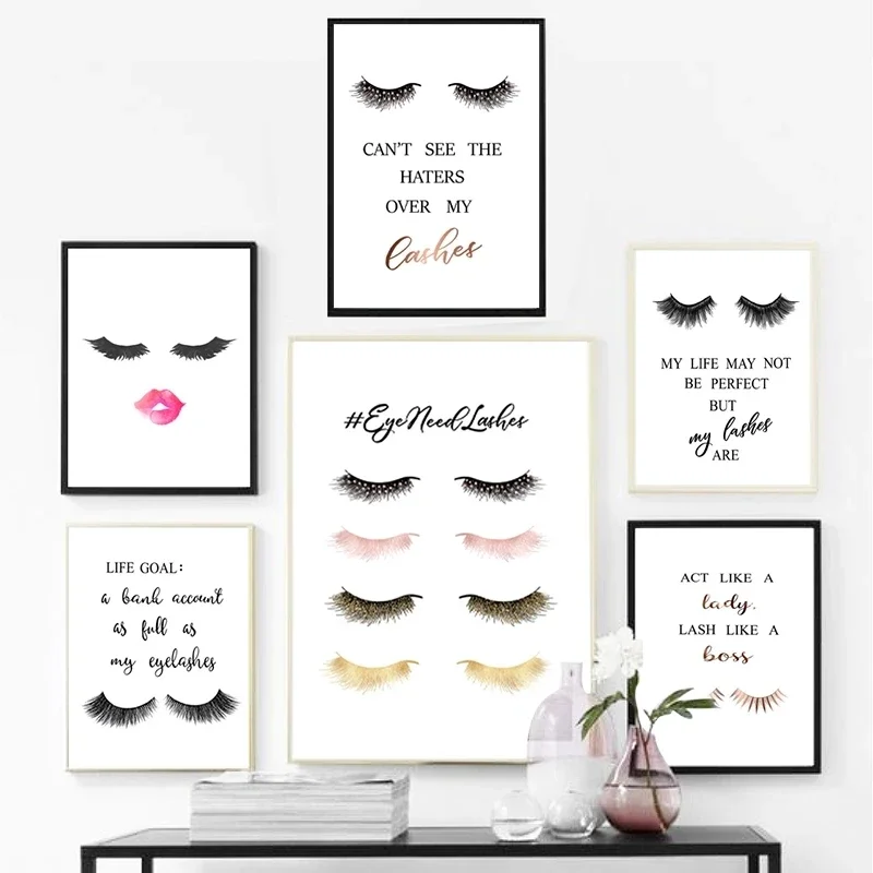 لوحة قماشية بدون إطار، ملصقات  - مراجعة Eyelash Extension Quotes وسعره